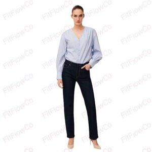 Worthington Long Sleeve V-Neck Button-Down Blouse – Size M – EUC